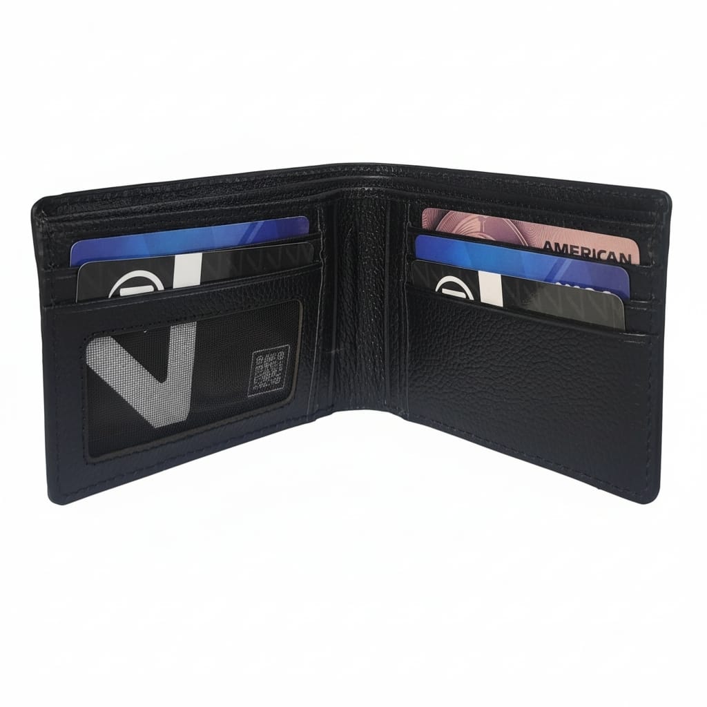 Cow Printed Leather Wallet G7M02 Black - Image 2