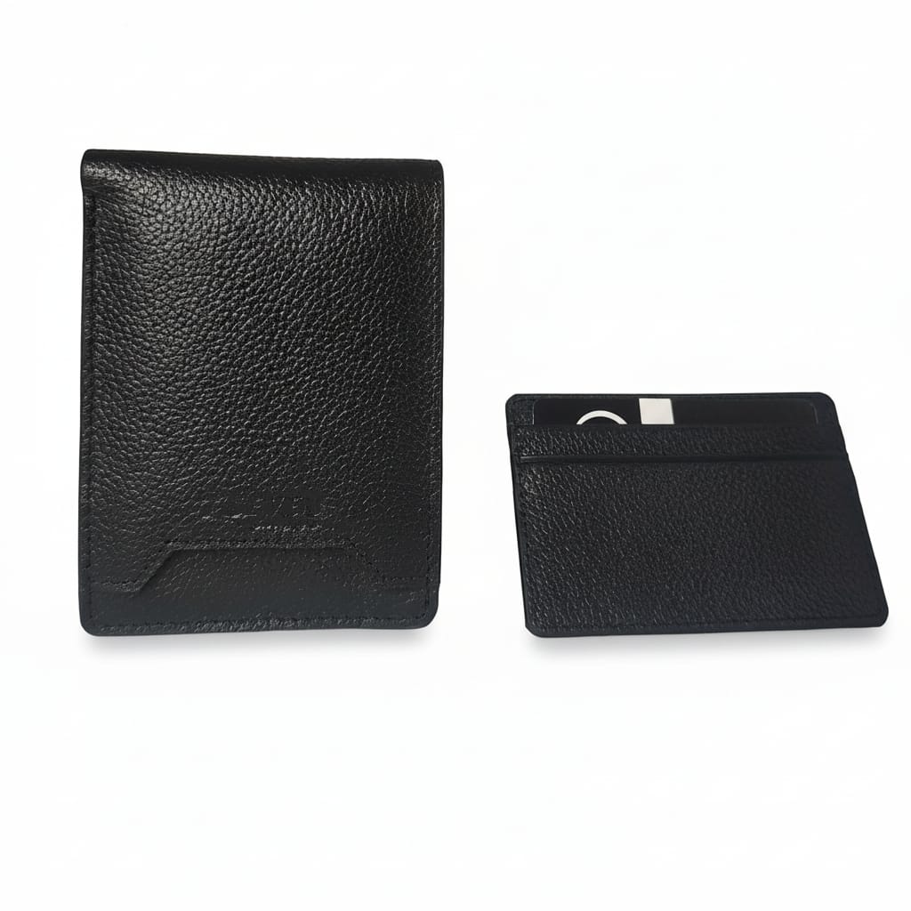 Cow Printed Leather Wallet G7M02 Black - Image 3