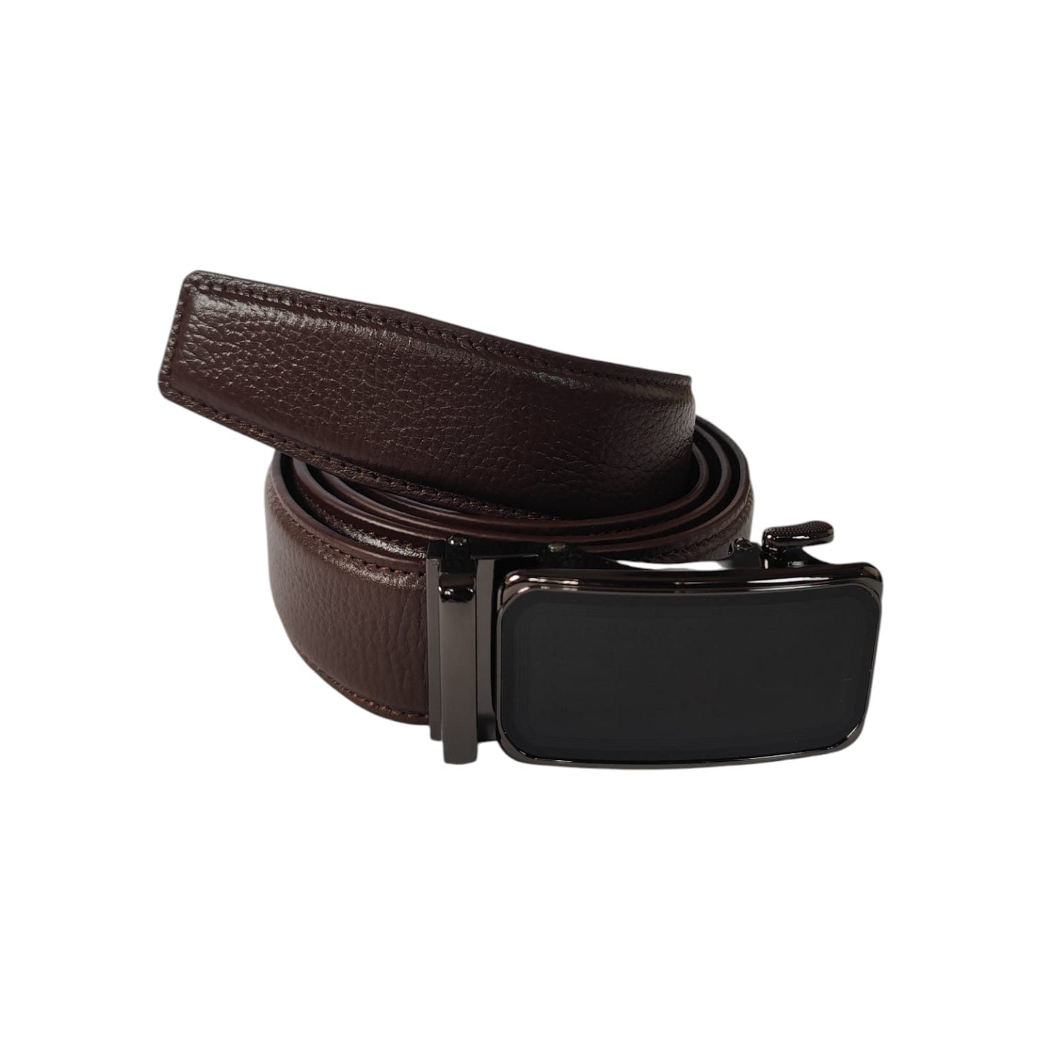 Cow Printed Leather Belt G7B02 Brown