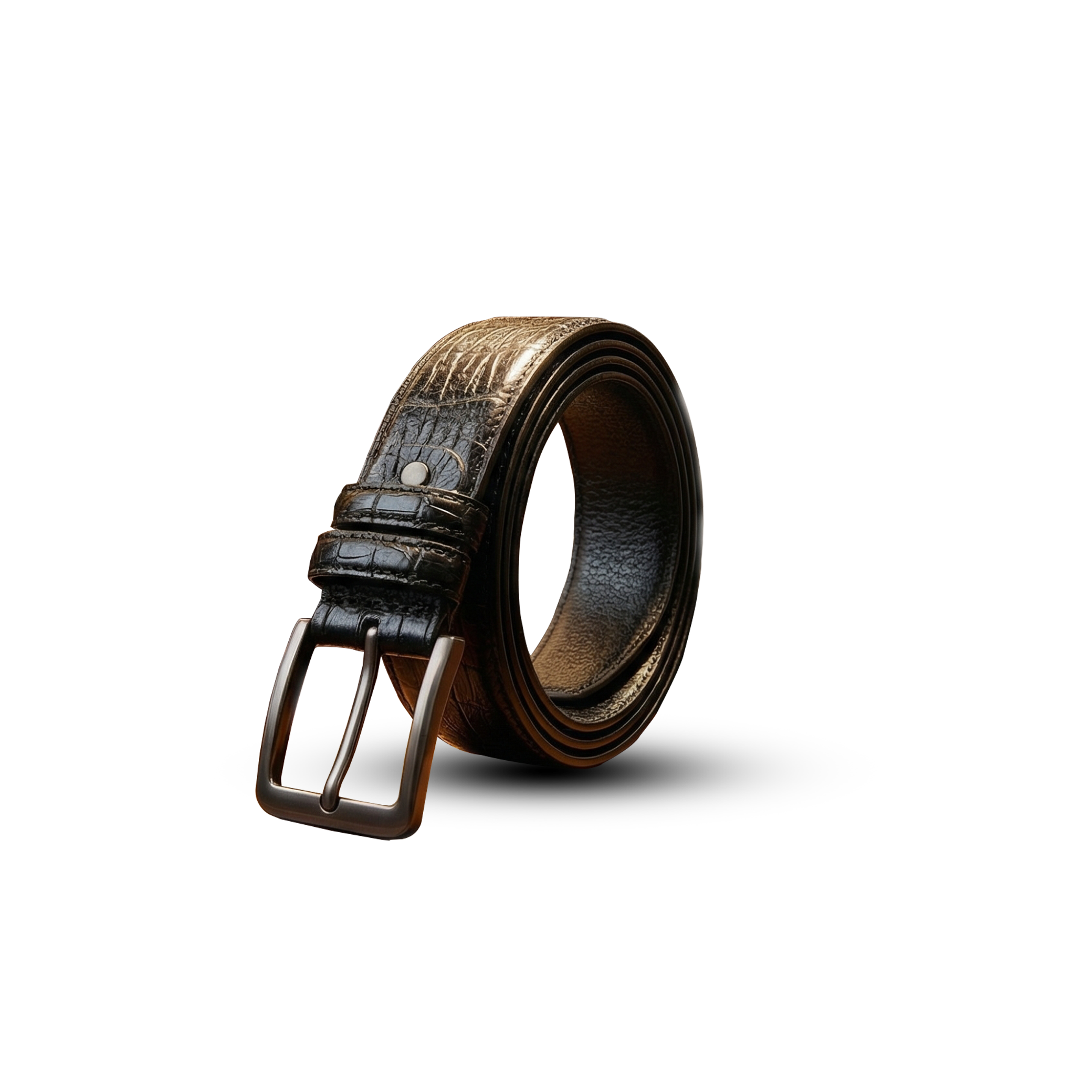 Crocodile Print Leather Belt G7B01