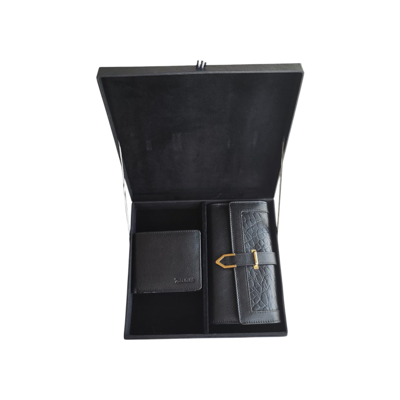 Premium Black Couple Wallet Set