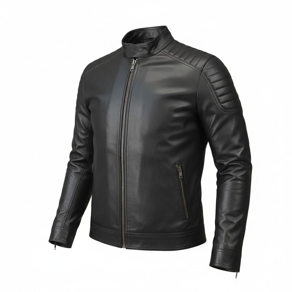 Men’s Genuine Sheep Leather Jacket Black