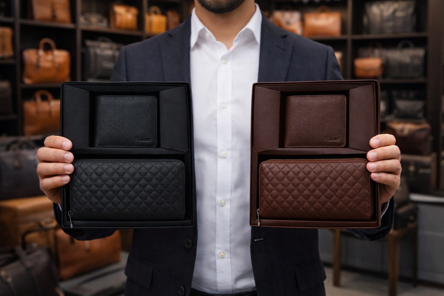 Premium Couple Leather Wallet Set - Image 4