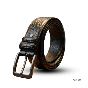 Crocodile Print Leather Belt G7B01