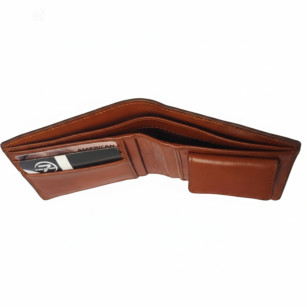 Cow Oil pull up Leather Wallet G7M01 Brown - Image 3