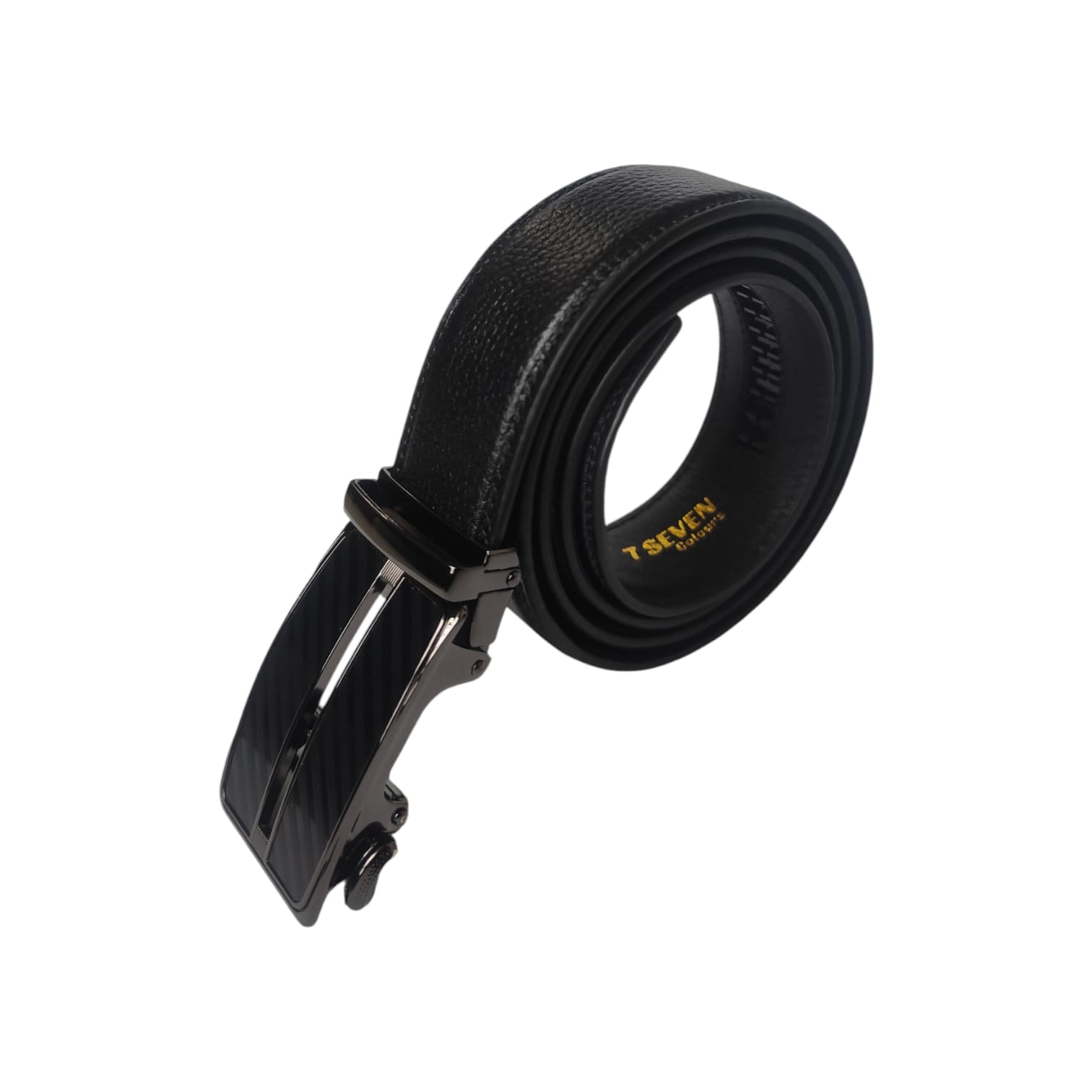 Cow Printed Leather Belt G7B02 Black - Image 5