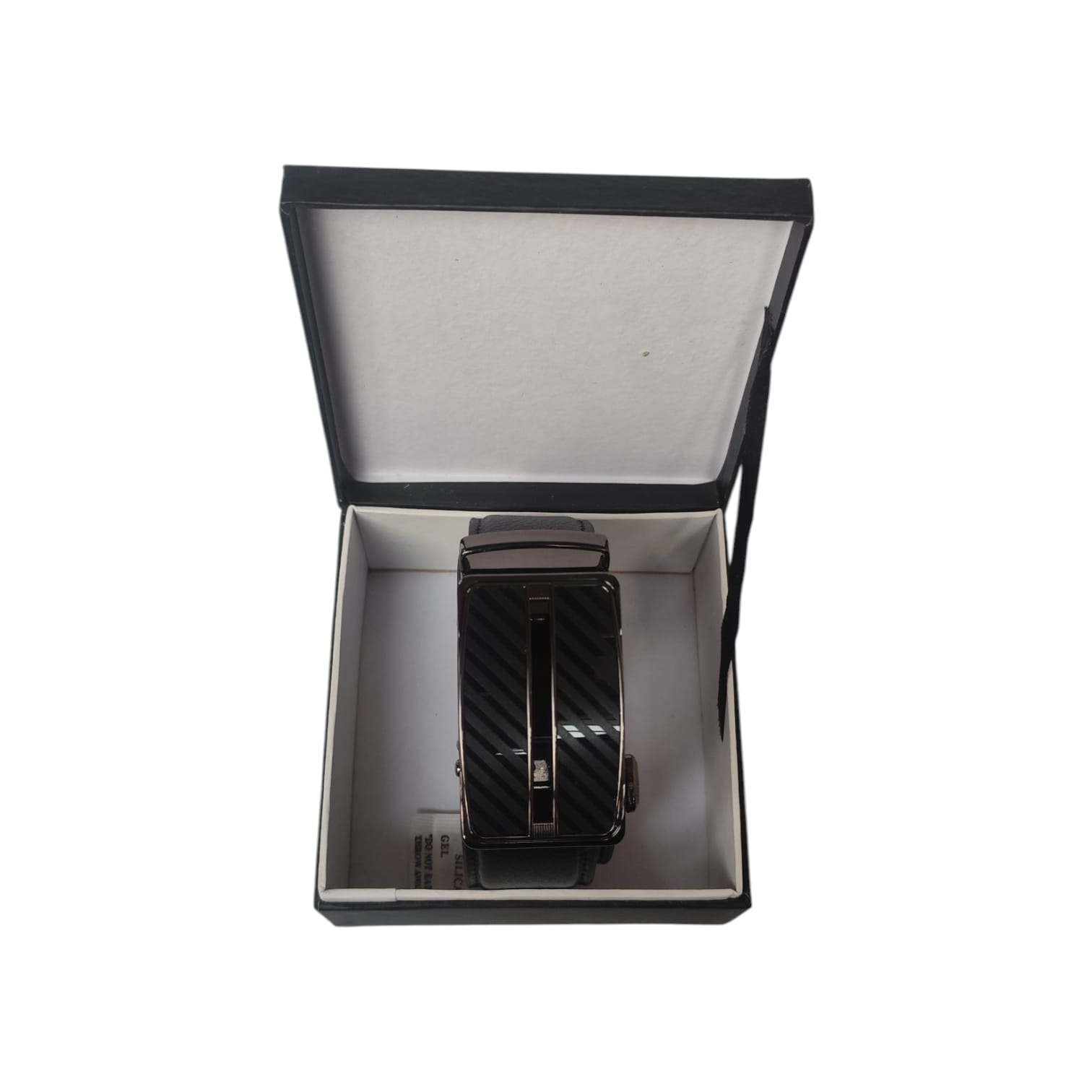 Cow Printed Leather Belt G7B02 Black - Image 4