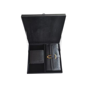 Premium Black Couple Wallet Set